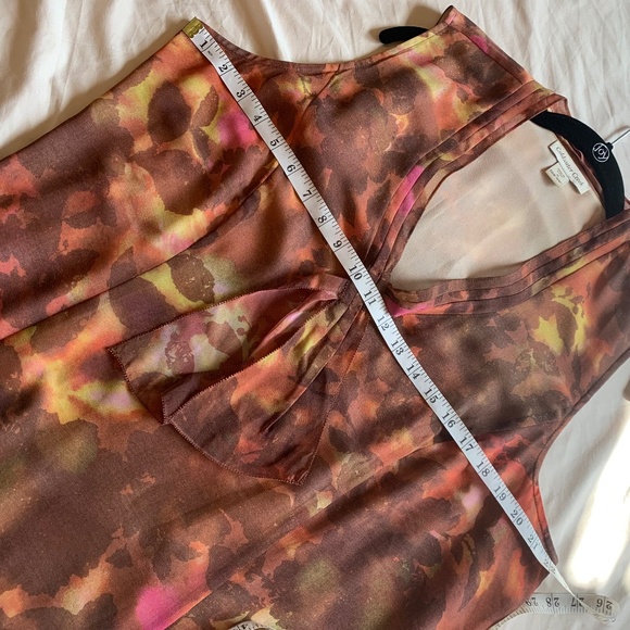Coldwater Creek Sleeveless Watercolor Floral Front Tie Chiffon Blouse Size 1X - Picture 5 of 7